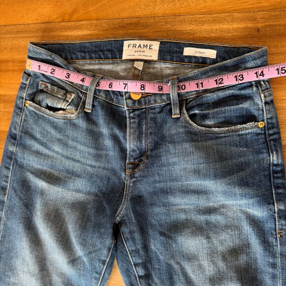 Frame Denim Le Garcon Cooper Relaxed Slim Boyfriend Distressed Jean size 24 - Picture 10 of 12